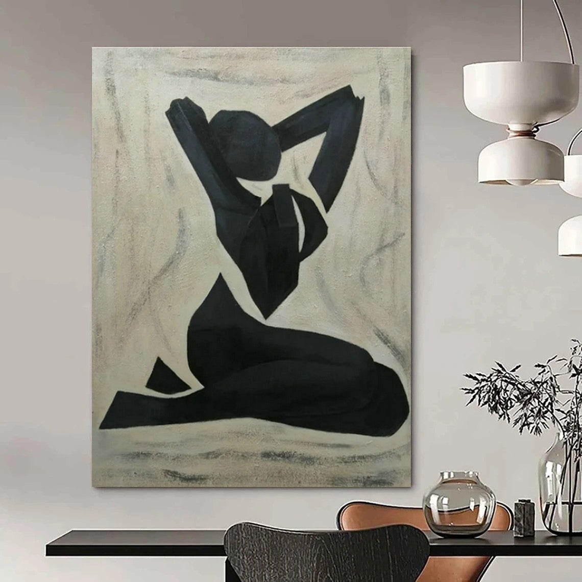 Black Figure Silhouette Art for Modern Dance Studio & Art - Deco Home DLZ1788