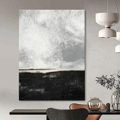 Monochrome Abstract Sea Art for Coastal Home Bedroom & Art - Themed Lounge DLZ2062