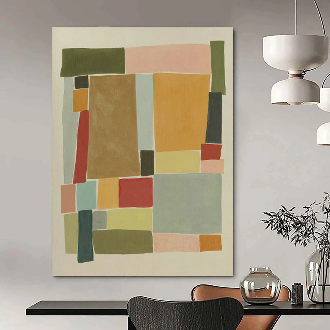 Colorful Block Abstract Art for Living Room & Playroom DLZ0513