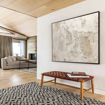 Textured Neutral Wall Art for Rustic Home Library & Earth - Tone Spa SC183