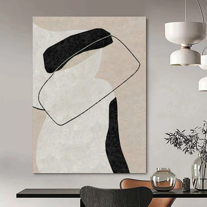 Beige - Black Abstract Art for Scandinavian - Style Living Room & Art Gallery Corridor DLZ2026
