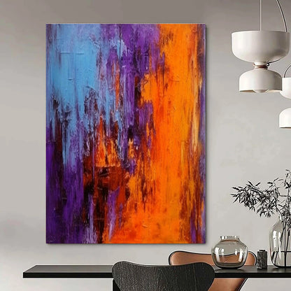 Purple - Orange Abstract Art for Trendy Nightclub & Bold Art Installation Space DLZ1929