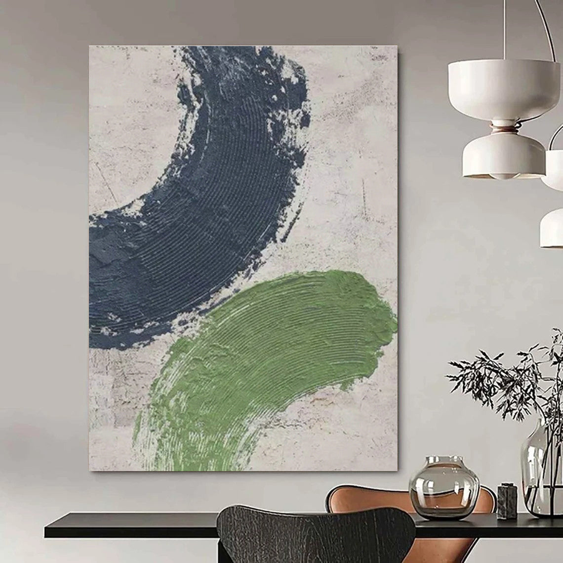 Two - Tone Textured Abstract Art for Industrial - Style Home & Art Gallery Pop - Up DLZ1079