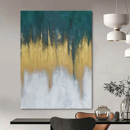 Gold - Blue Gradient Abstract Art for Rooftop Bar & Beachfront Villa DLZ1242