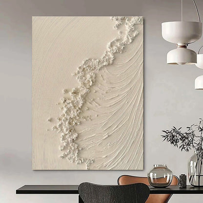 Textured White Art for Minimalist Spa & Scandinavian - Style Home Bathroom DLZ1526