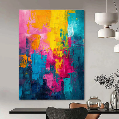 Vibrant Color - Block Abstract Art for Bohemian Living Room & Creative Coworking Space DLZ1911