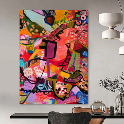 Pink - Dominant Abstract Art for Fashion Showroom & Girly Home Living Room DLZ2079