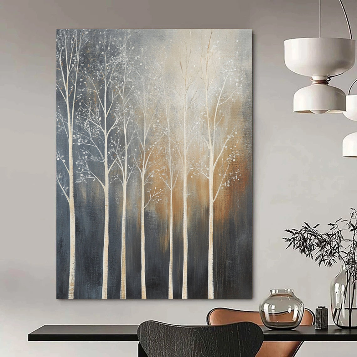 White Trees with Details for Rustic Home Office & Cozy Reading Nook STSC354