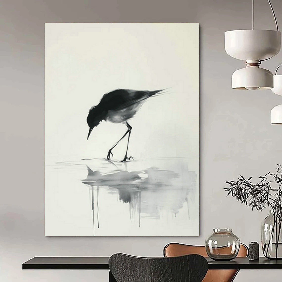 Ink - Style Bird Painting for Bedroom & Study DLZ0424
