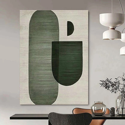 Green Geometric Shapes Art for Modern Office Lounge & Minimalist Home Study DLZ1520