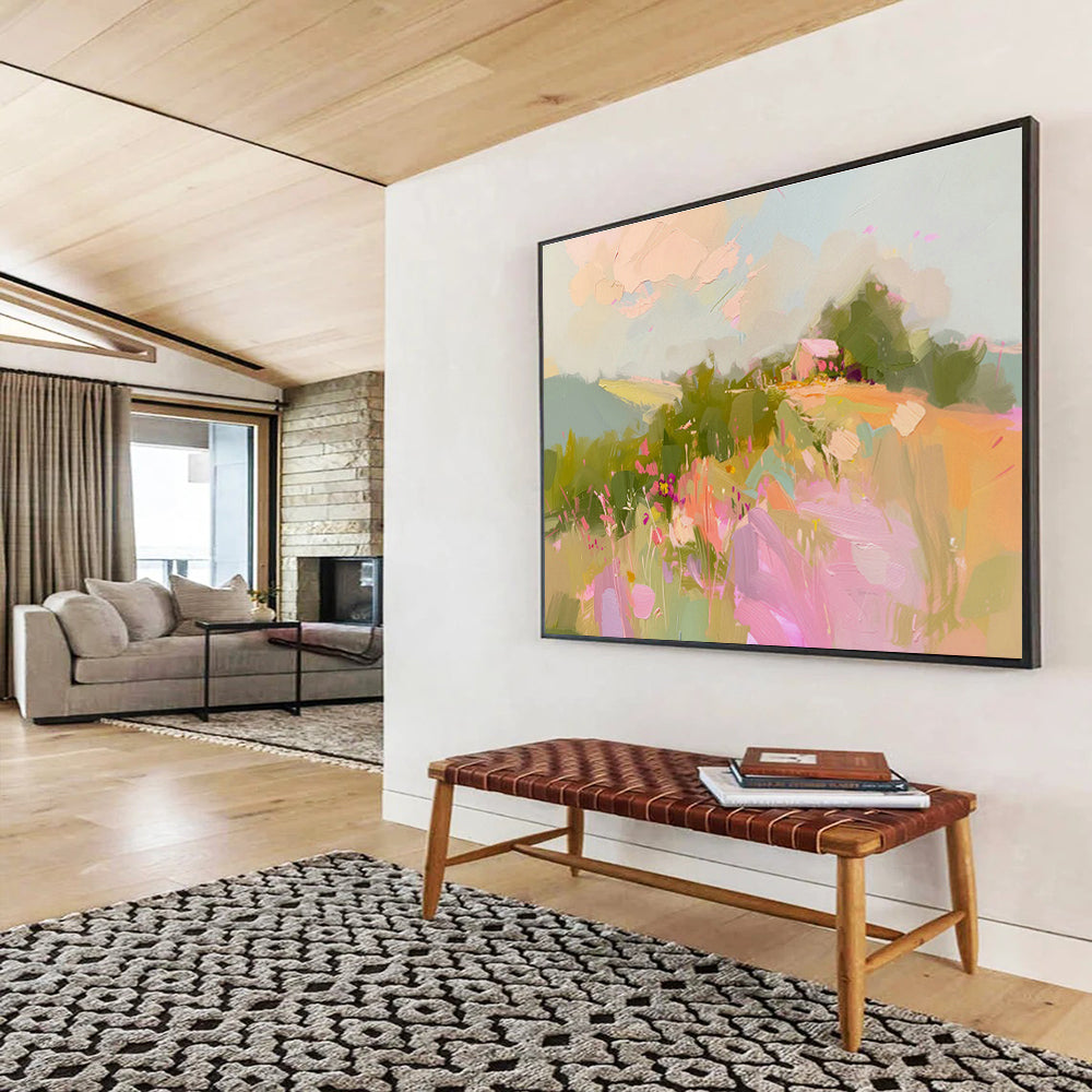 Pastoral Landscape Abstract Art for Countryside Bed and Breakfast Dining Rooms DLZ2592