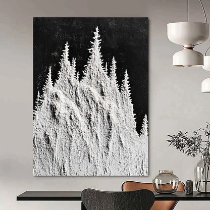 Flour - Shaped Trees Textural Landscape Art for Rustic Home & Cozy Home Reading Nook STSC1488