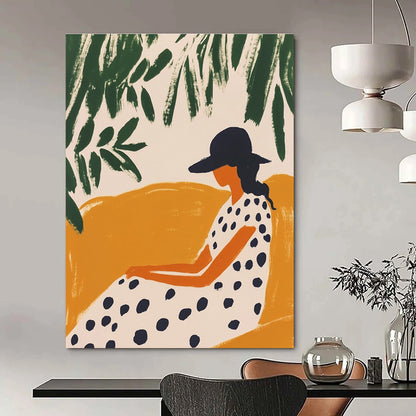 Woman in Polka Dot Dress for Retro - Style Bedroom & Art - Loving Boutique STSC1263