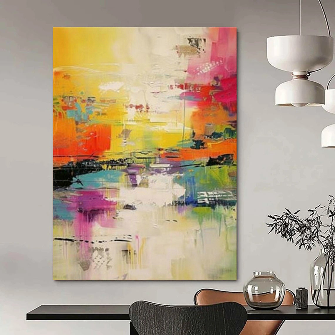 Vivid Abstract Art for Artistic Community Center & Energetic Dance Studio DLZ1557