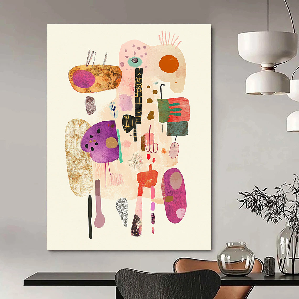 Colorful Abstract Collage Art for Creative Studio & Playful Kids’ Playroom STSC1322