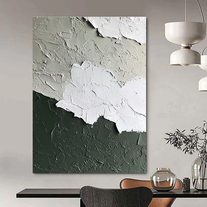 Textured Green - Gray Wall Art for Industrial - Style Café & Interior Design Studio STSC132