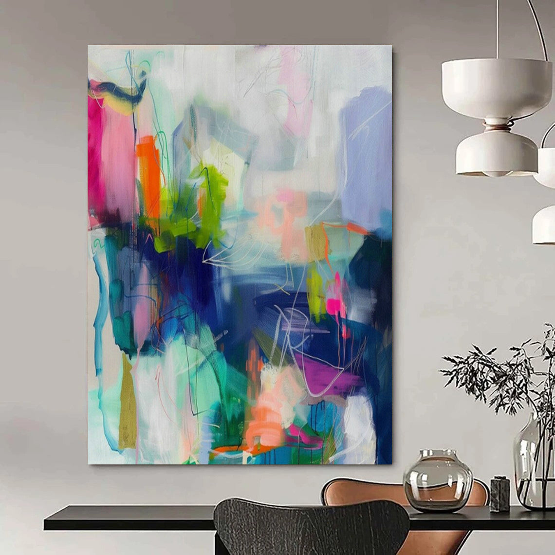 Vibrant Color Abstract Art for Creative Office & Art - Loving Home Studio DLZ2083
