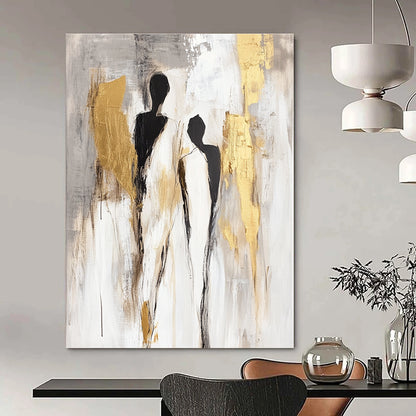 Abstract Figures with Gold Accents for Modern Living Room & Luxury Hotel Suite STSC440