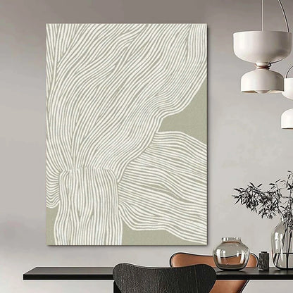 Gray - White Line Abstract Art for Minimalist Home & Contemporary Office DLZ1126