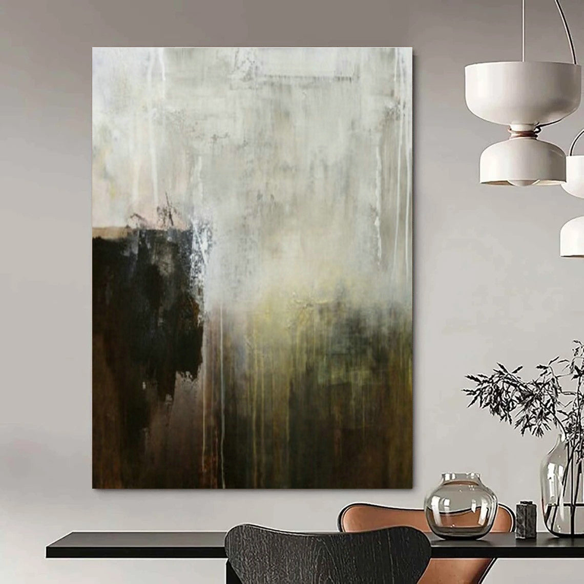 Multitone Abstract Art for Contemporary Home Office & Art - Focused Café DLZ2059