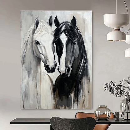 Two Horses’ Heads Art for Equestrian Center & Rustic Home Office STSC1388