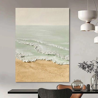 Textured Beach Scene Art for Coastal Cottage & Seaside Yoga Studio DLZ2189