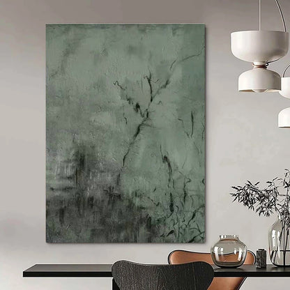 Dark Green Textured Abstract Art for Industrial Loft & Art Gallery DLZ1212
