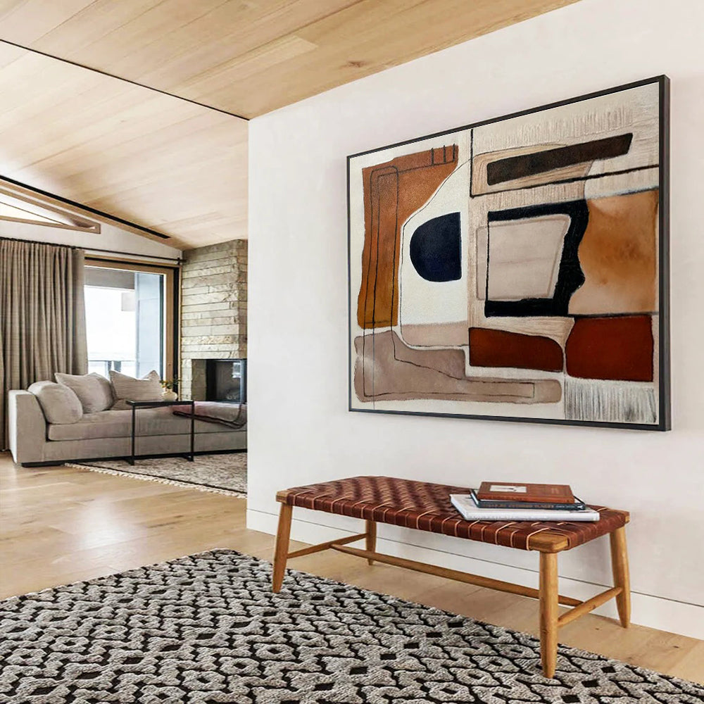 Minimalist Brown - Beige Abstract for Crafting a Calm, Focused Home Office Retreat DLZ3039