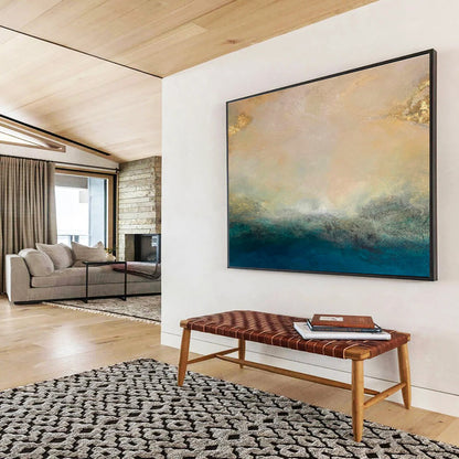 Gold - Accented Sea View Art for Luxury Yacht Club VIP Lounges DLZ3154