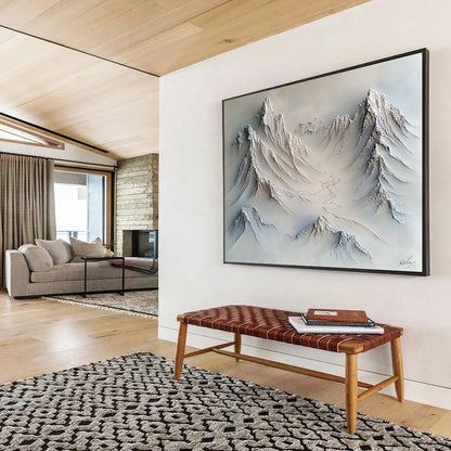 3D White Mountain Sculpture Art for Luxury Ski Lodge & Nature - Lover’s Home SC509