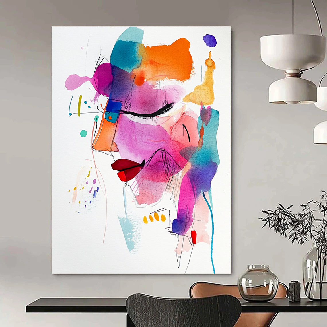 Watercolor Abstract Face for Art Gallery & Stylish Beauty Salon STSC1194