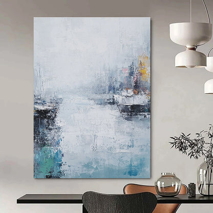 Abstract Harbor Scene for Nautical - Themed Home & Art - Loving Café STSC199