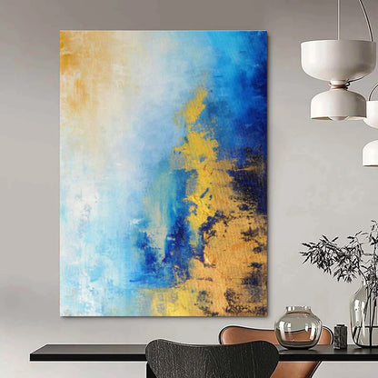Blue - Yellow Abstract Art for Modern Home Office Creative Corners DLZ0017