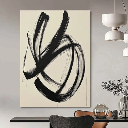 Bold Black Brushstrokes for Contemporary Art Studio & Dramatic Entryway STSC549