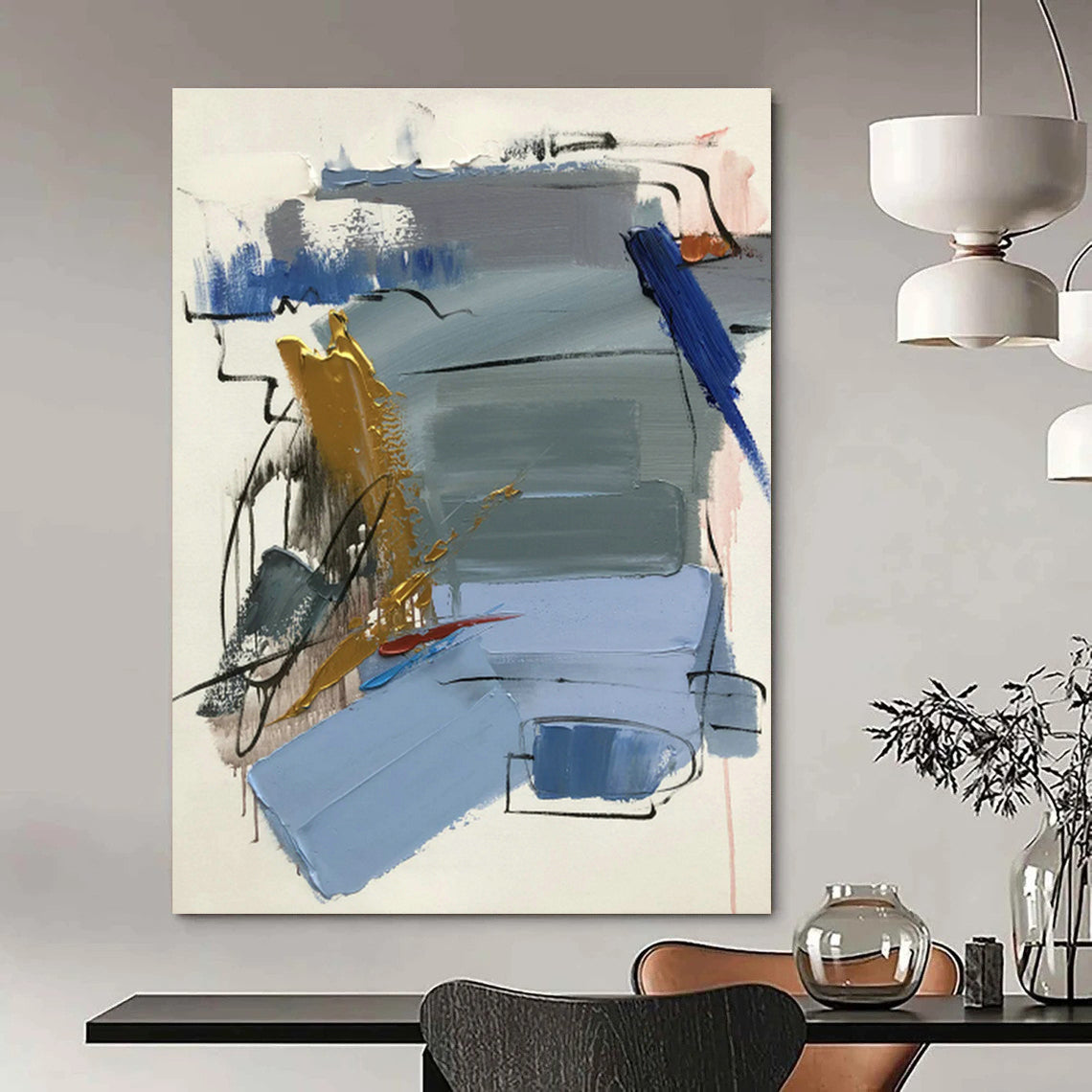 Luxury Abstract Art for High - End Boutique & Chic Hotel Lobby DLZ0815
