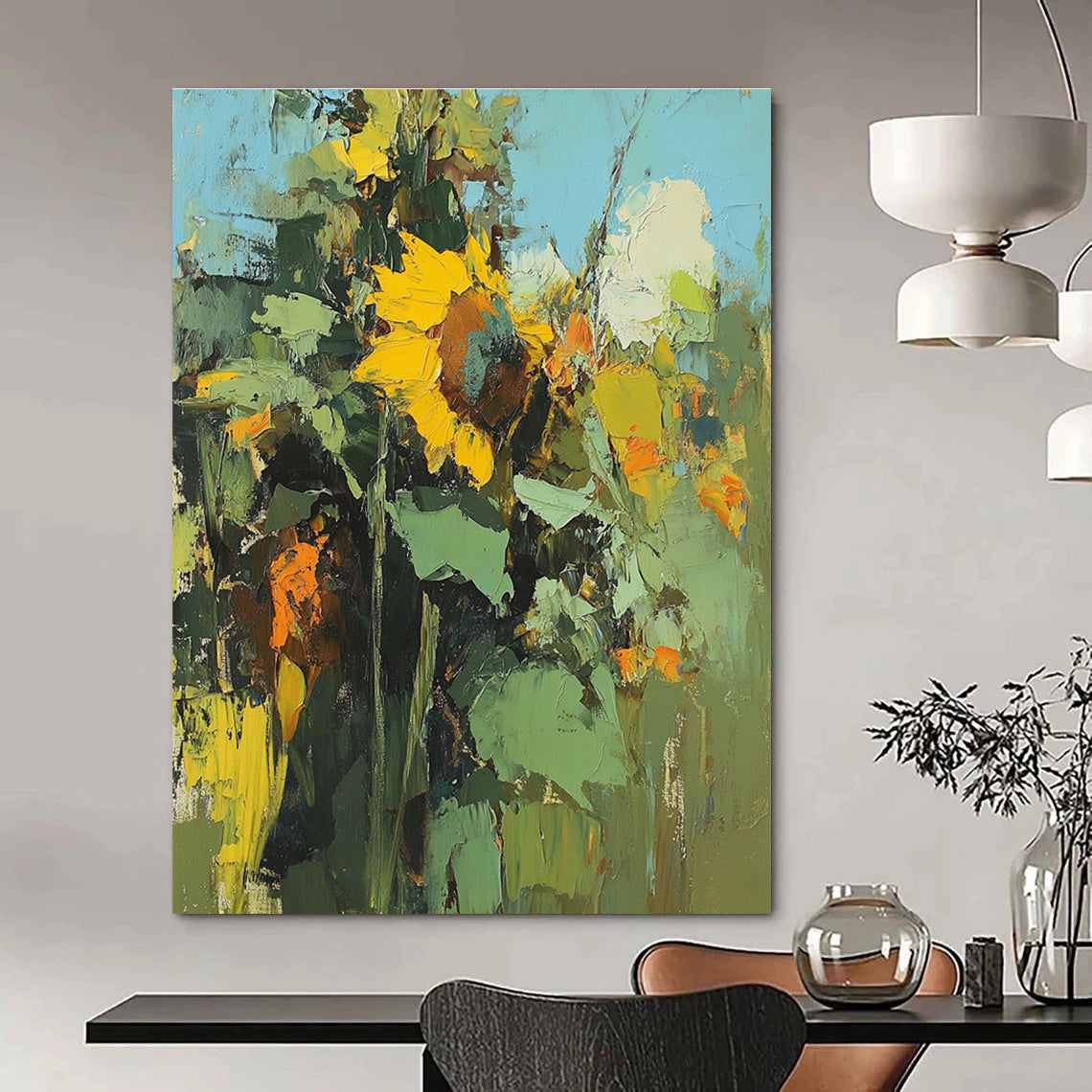 Textured Sunflower Bouquet for Rustic Farmhouse & Cheerful Kitchen STSC335