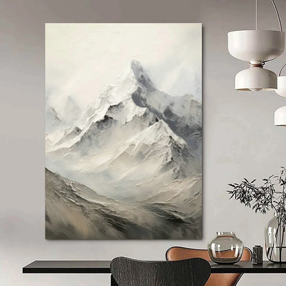 Snowy Mountain Abstract Art for Ski Lodge & Nature - Lover’s Home DLZ1263