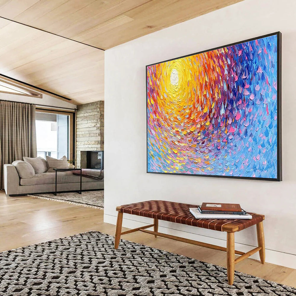 Colorful Swirl Abstract Art for Modern Art Gallery Rotunda Displays DLZ3265