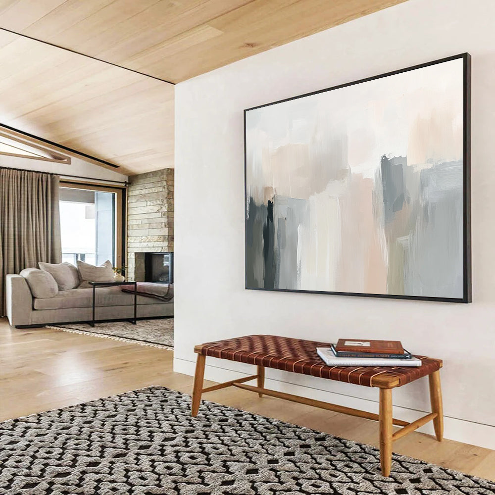 Pastel Abstract Cityscape Art for Chic Boutique Hotel & Light - Filled Apartment SC058