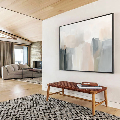 Pastel Abstract Cityscape Art for Chic Boutique Hotel & Light - Filled Apartment SC058