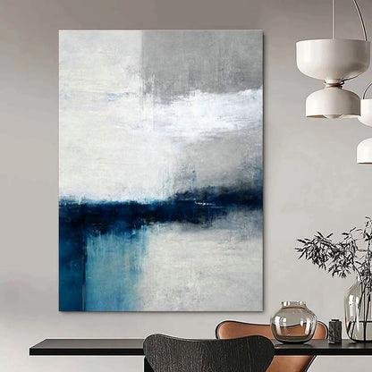 Blue - Gray Abstract Art for Modern Office & Minimalist Living Room DLZ1930