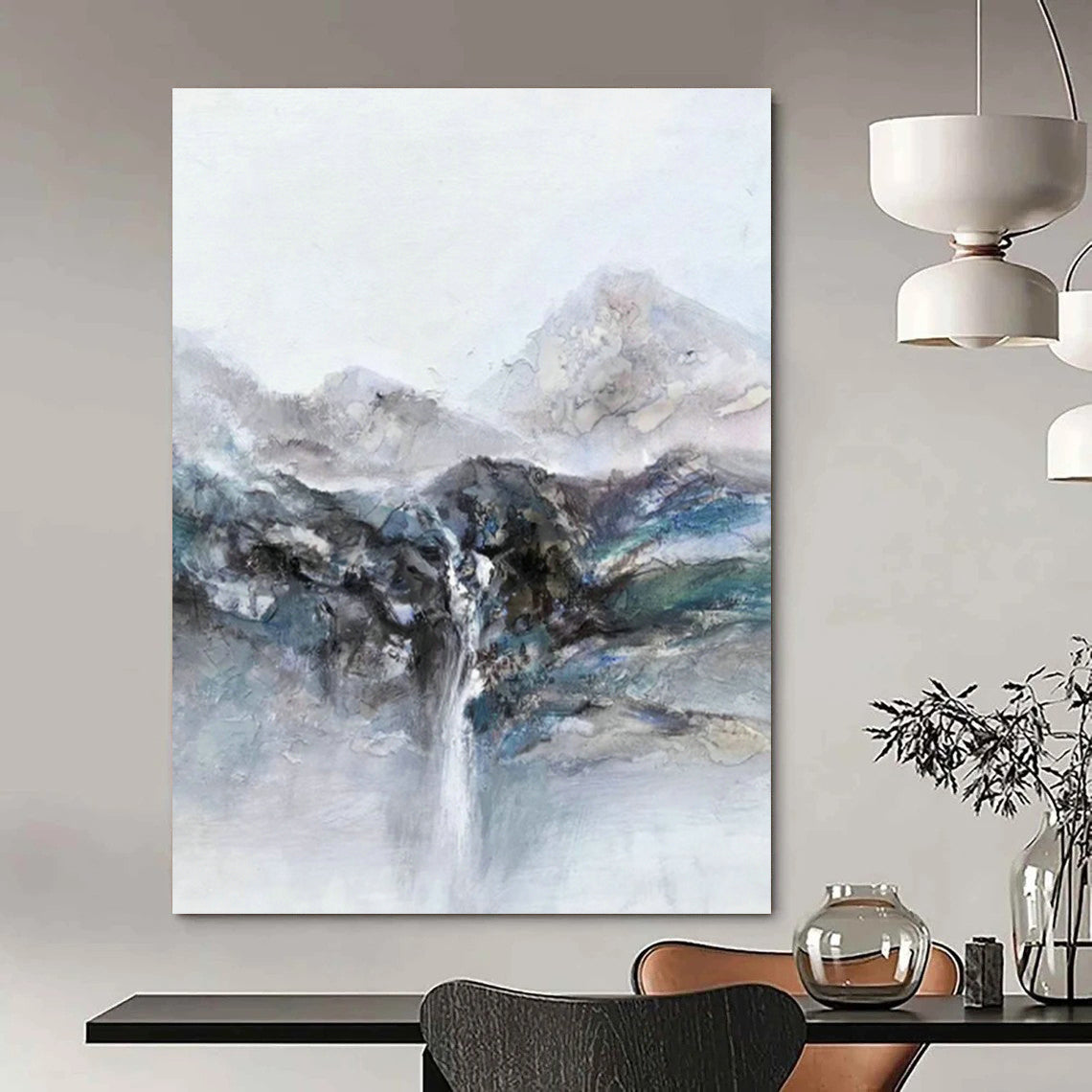 Landscape with Waterfall Abstract Art for Living Room & Study DLZ0506