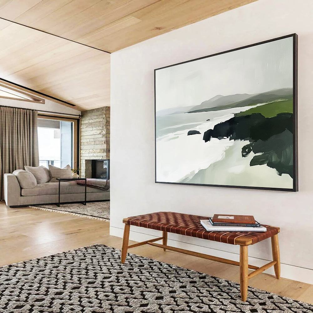 Minimalist Coastal Landscape for Scandinavian Home & Beachfront Yoga Studio SC160