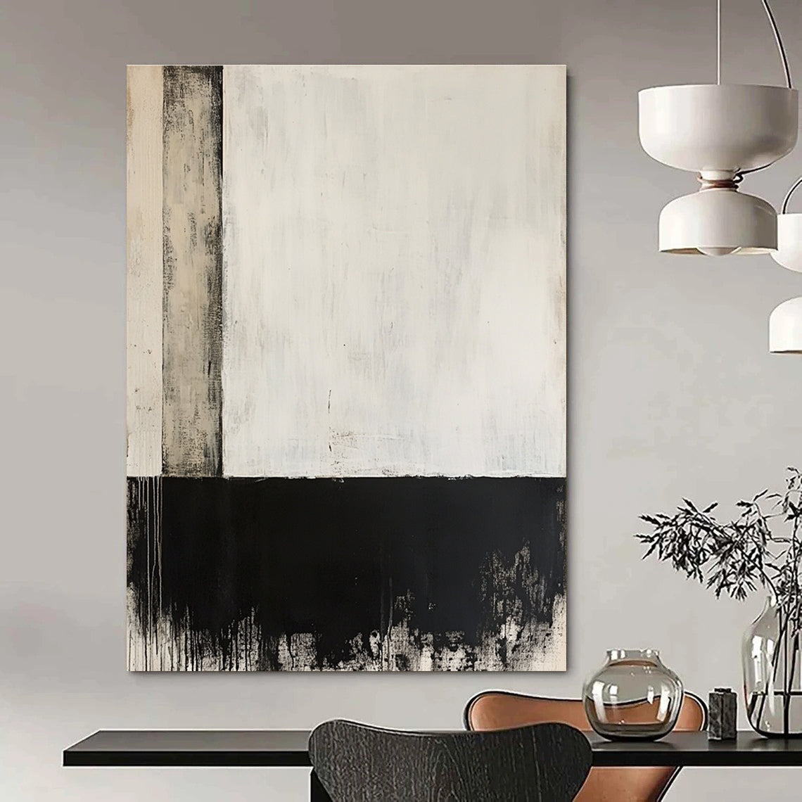 Black and White Minimalist for Contemporary Art Space & Modern Dining Room STSC235