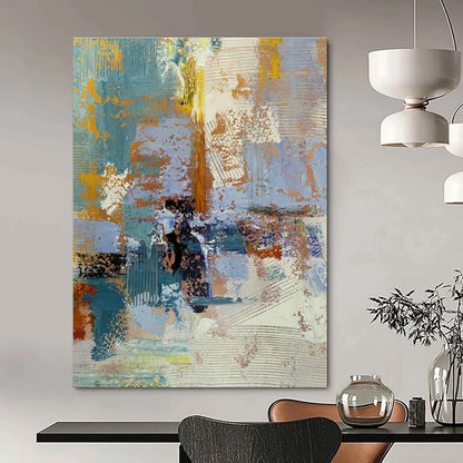Blue - Orange Abstract Art for Office & Living Room DLZ0348