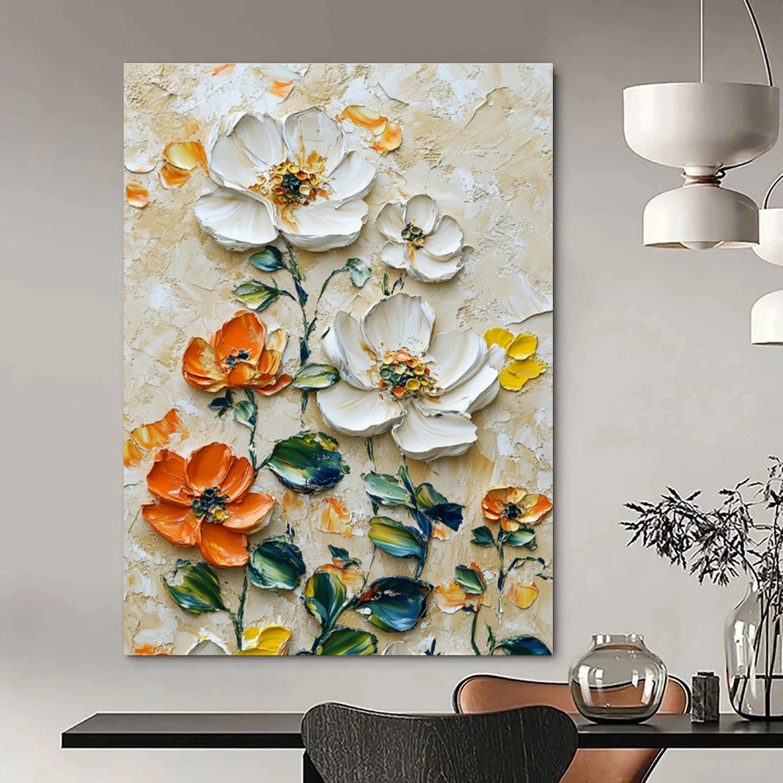 3D Floral Relief Art for Charming Garden Room & High - End Florist Shop DLZ0732