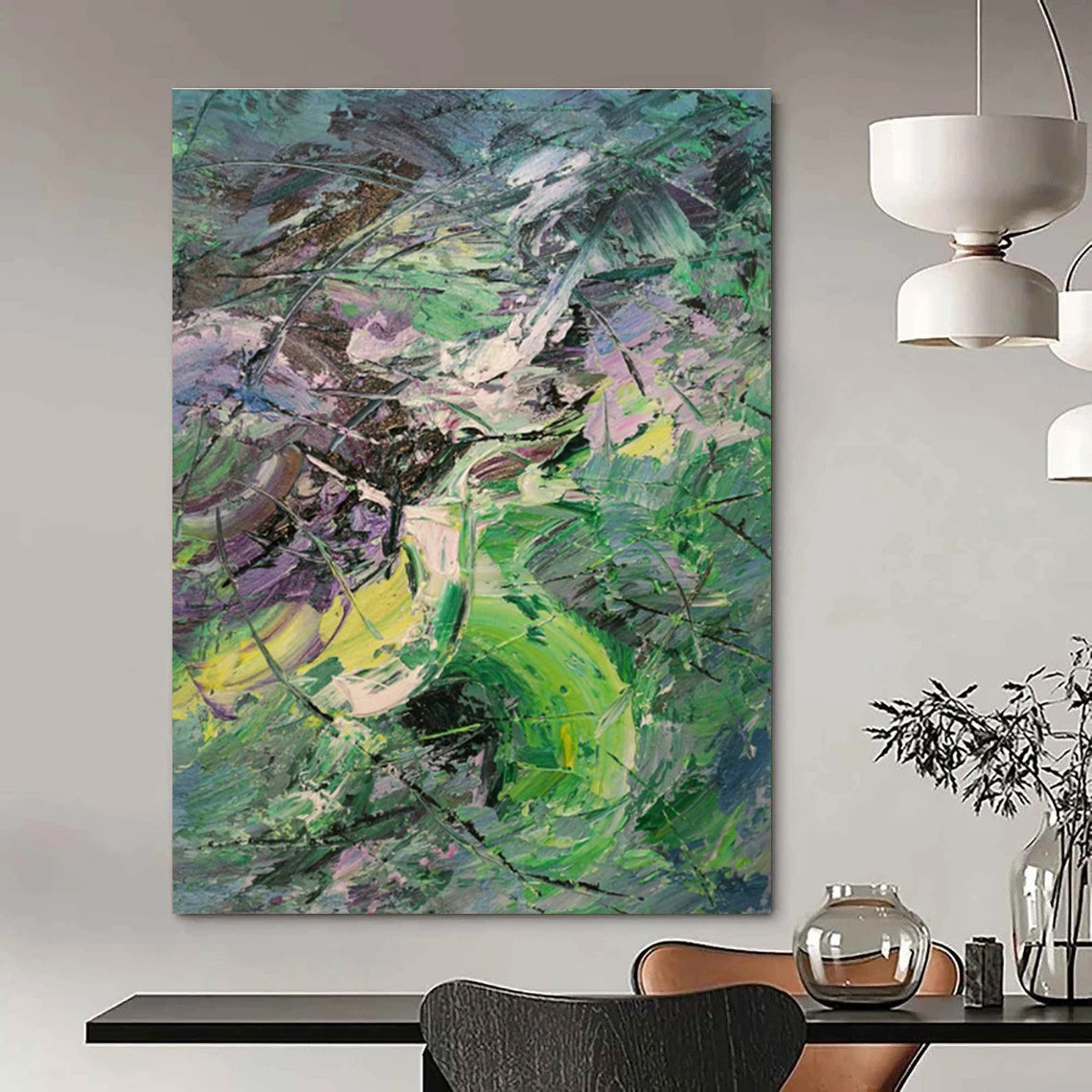 Colorful Brushstroke Abstract Art for Living Room & Art Studio DLZ0543