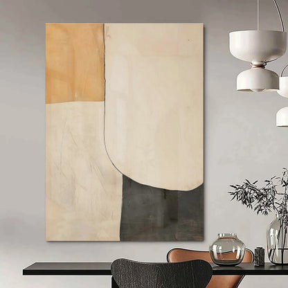 Brown and White Geometric Abstract Art for Modern - Minimalist Office & Sleek Design Studio DLZ0748