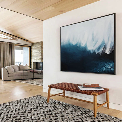 Blue - White Wave Abstract Art for Coastal - Themed Living Rooms DLZ2423