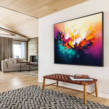 Colorful Flower Burst Art for Romantic Wedding Venue & Bohemian Living Room SC320